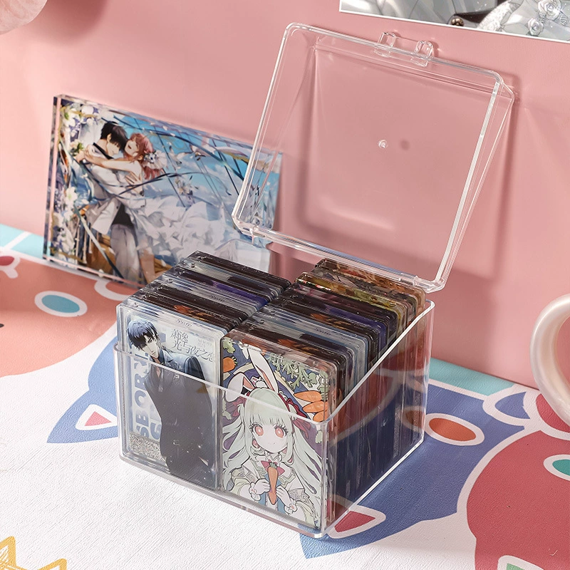 Аcrylic table storage box, transparent colored paper, badge, stand