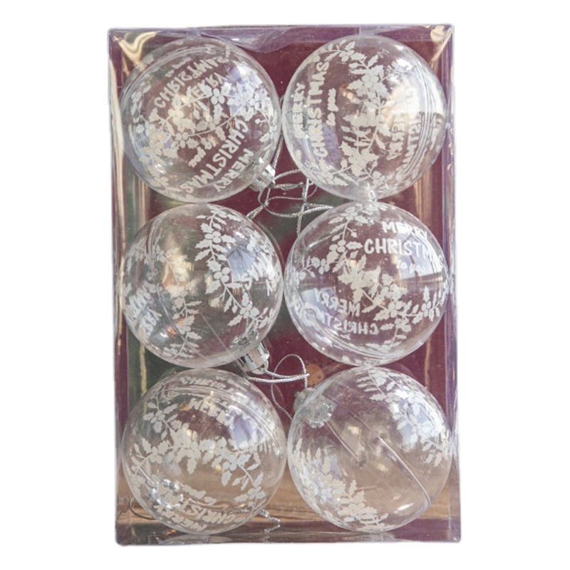 Bola de Navidad de acrílico transparente pintada a mano, adorno colgante, globo de nieve navideño, venta al por mayor. image 1