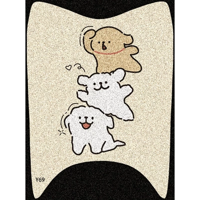 Electric vehicle foot mat – Mat Decorative Accessories - three-line-dogs