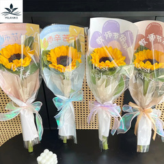 教師の日のヒマワリの花束の一本の袋の生花の包装紙の多くの袋の手作りのDIY材料のプレゼントの袋