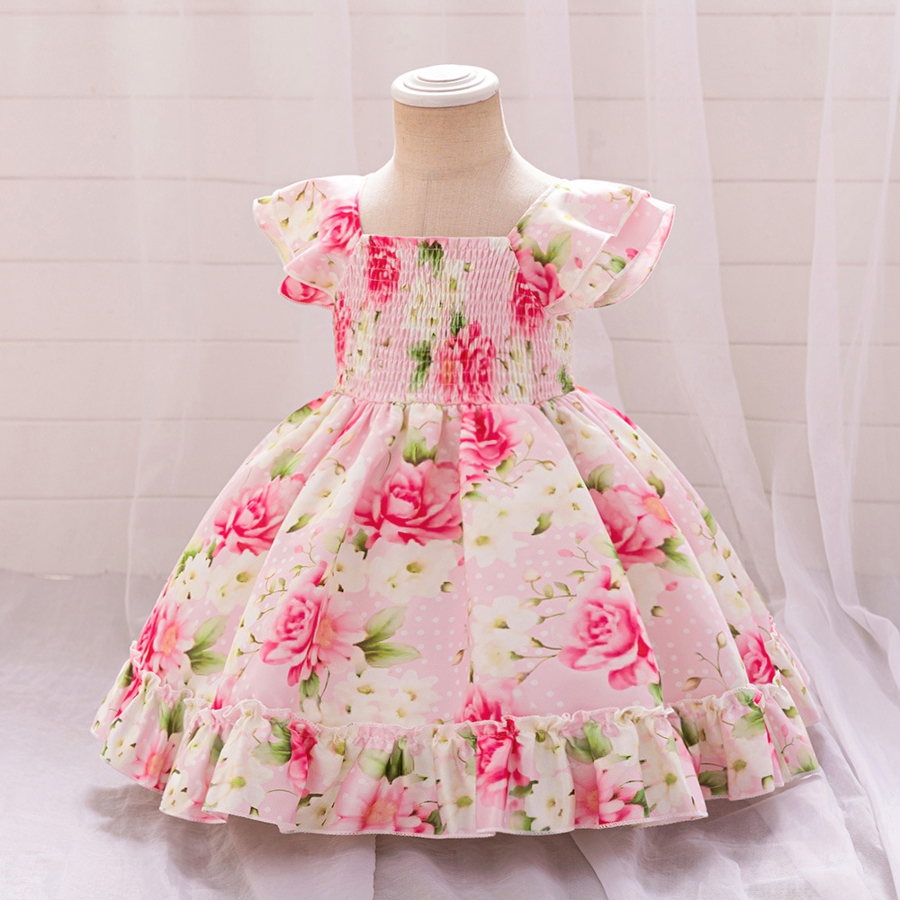 2026 Europa y los Estados Unidos nuevos vestidos de niñas vestidos de princesa impresión infantil vestidos de fotografía de aniversario de mujeres tesoros vestidos de fotografía image 3
