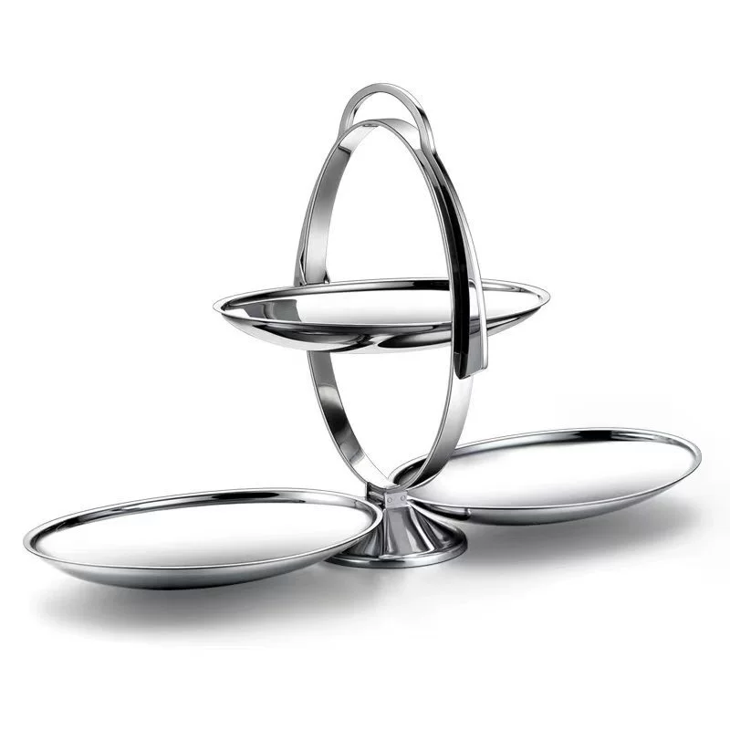 Nordic light luxury home style design double-layer folding storage dessert plate baking