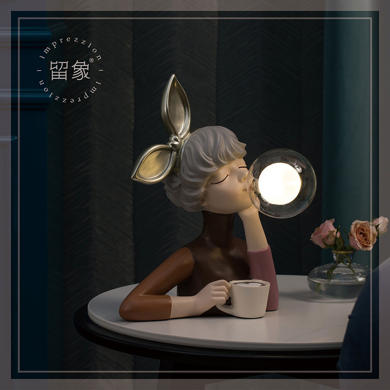 Cross-border Elephant Nordic Bedroom Bedside Bubble Girl Nightlight Decorative Atmosphere Lamp Ornaments Internet Red Creative Gift Cross-border Elephant Nordic Bedroom Bedside Bubble Girl Nightlight Decorative Atmosphere Lamp Ornaments Internet Red Creative Gift