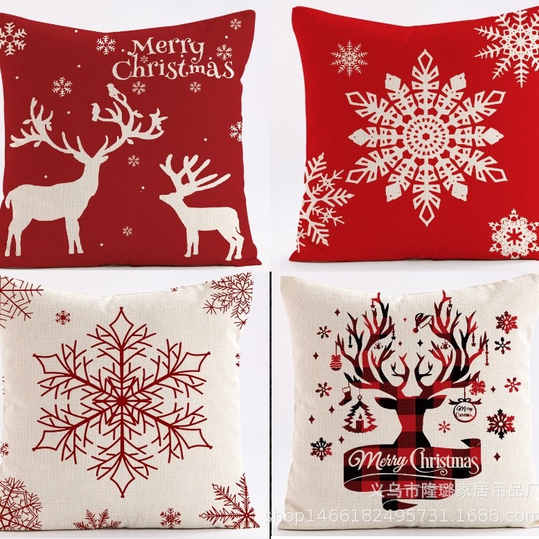 Navidad almohada cubierta de decoración para el hogar almohada de la sala de estar sofá cojín cubierta de dormitorio almohada de cabeza fábrica al por mayor