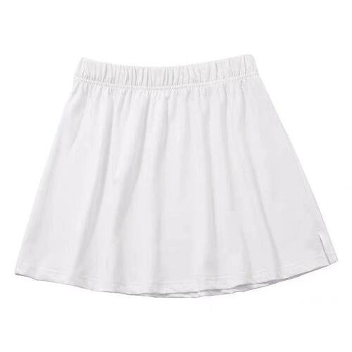 Small, flared bottom with fake hemline paired with sweatshirt and shark-print pants to subtly cover the rear—perfect for layered autumn/winter looks or as an innerwear option with a skirt.