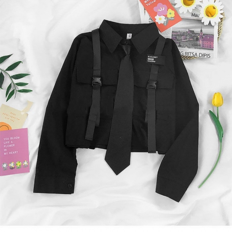 가을 2024 세트 여학생 느슨한 긴 소매 셔츠 높은 허리 스트레이트 토 바지 투피스 세트의 한국어 버전