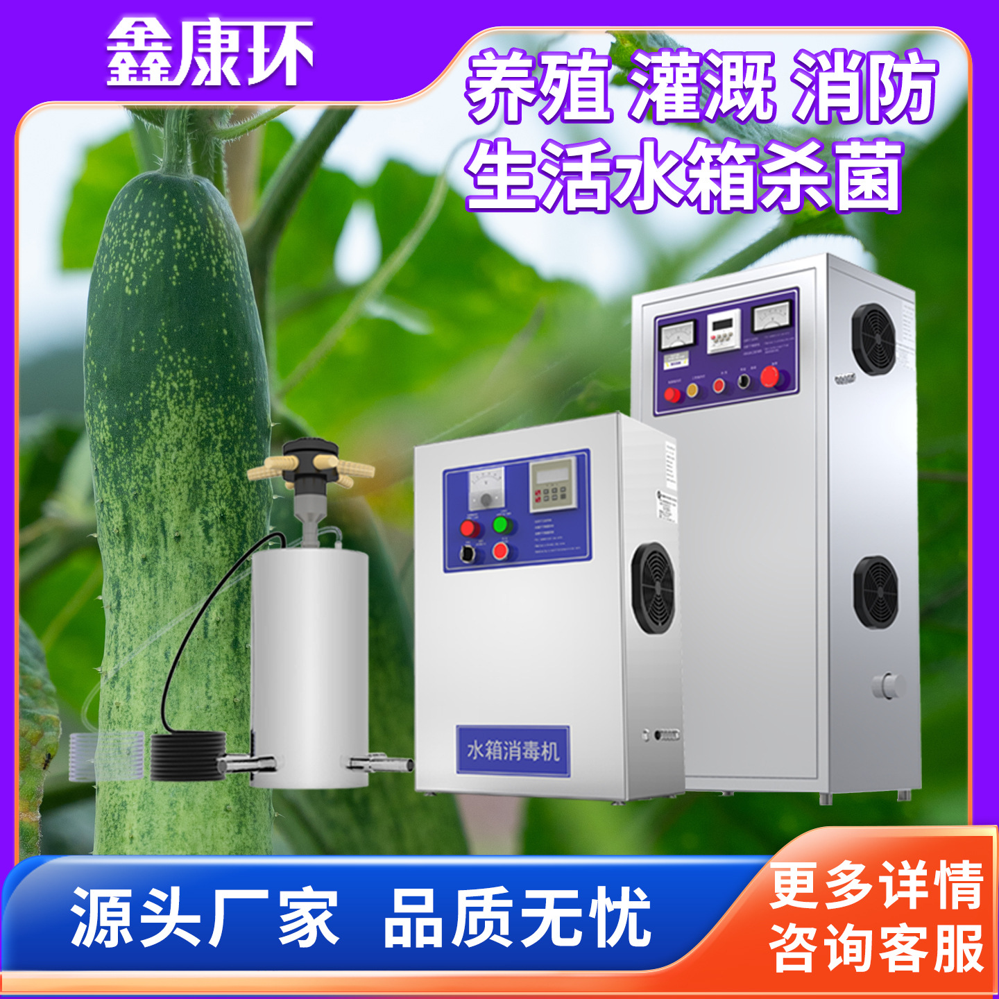 水箱臭氧自洁器WTS系列二次供水消防池食品厂杀菌微电解水处理机