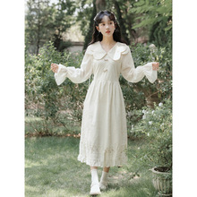 法式复古宫廷风蕾丝拼接重工刺绣连衣裙女设计感独特绝美公主裙