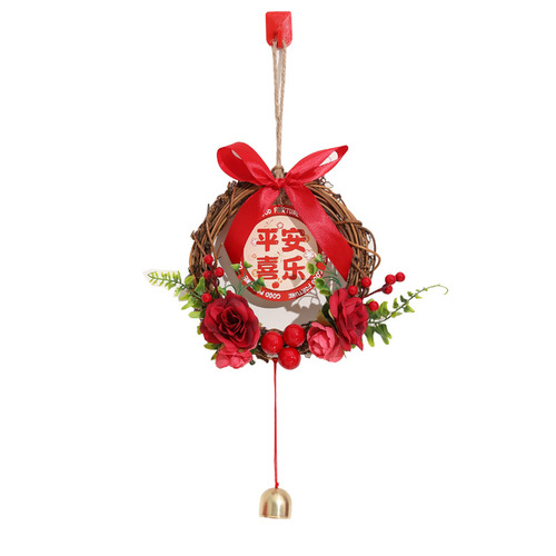 Housewarming garland hangings, rattan bells, door blessing pendants, new home decoration ceremony decoration supplies