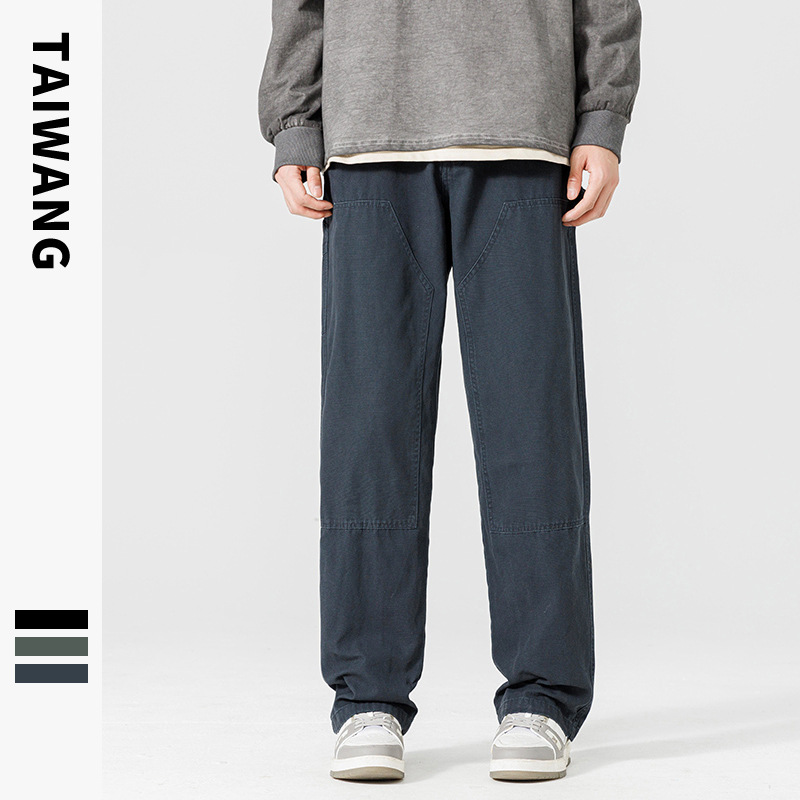 Vêtements pour hommes Thai King Vêtements pour hommes Tide marque pantalons décontractés à poche plaquée hommes 2024 automne et hiver vêtements pour hommes pantalons pantalons d'extérieur en coton ample hommes_voghion.com