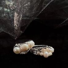 复古INS法式设计冷淡风气质简约天然淡水珍珠手工指环开口戒指女