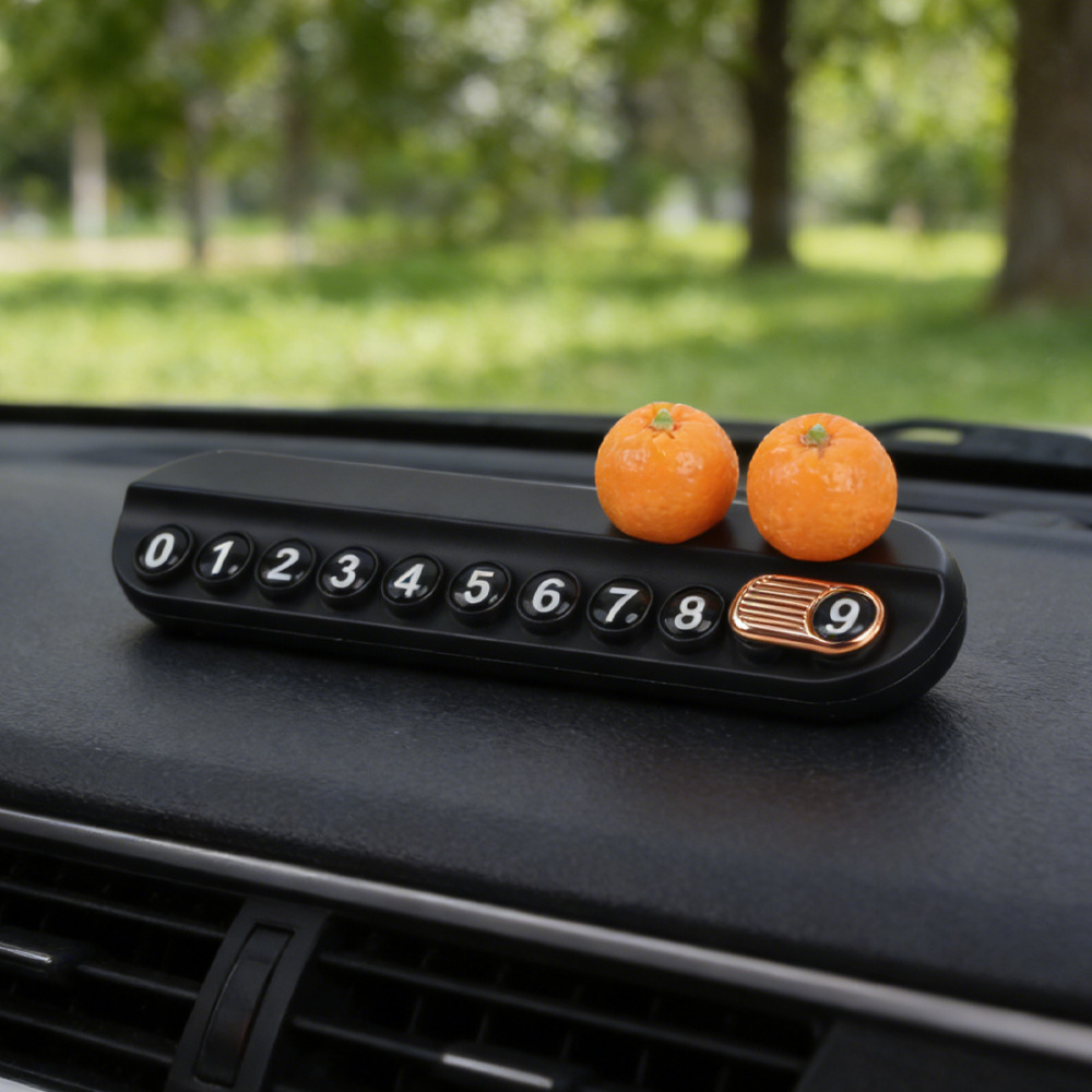 Tarjeta telefónica de movimiento de automóviles, tarjeta de estacionamiento temporal, decoración de automóviles de frutas personales, adornos de litchi