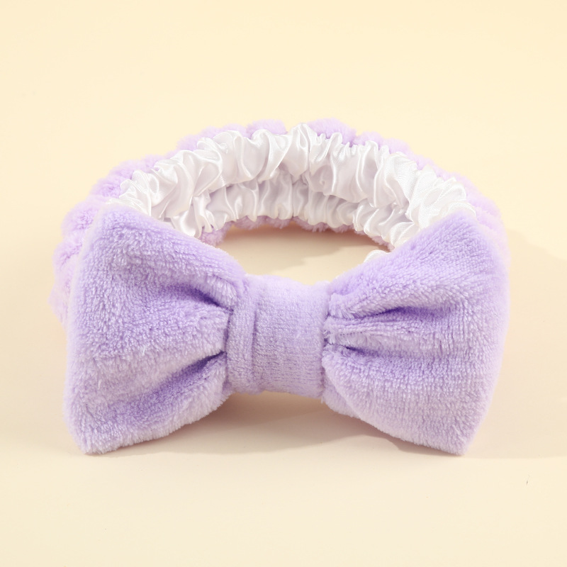 Temu transfronterizo color sólido gran arco correa de cabello máscara de lavado de la mujer correa de cabello rosa lindos joyas para el cabello