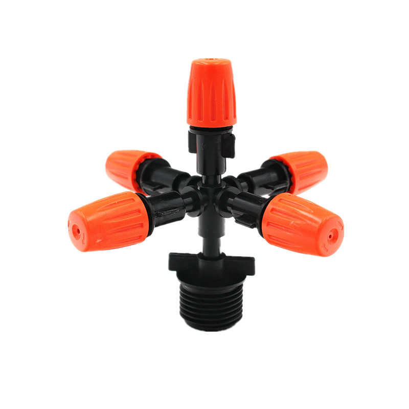 Five outlet atomization micro nozzle adjustable home gardening garden irrigation greenhouse greenhouse cooling upside down ground plug 5