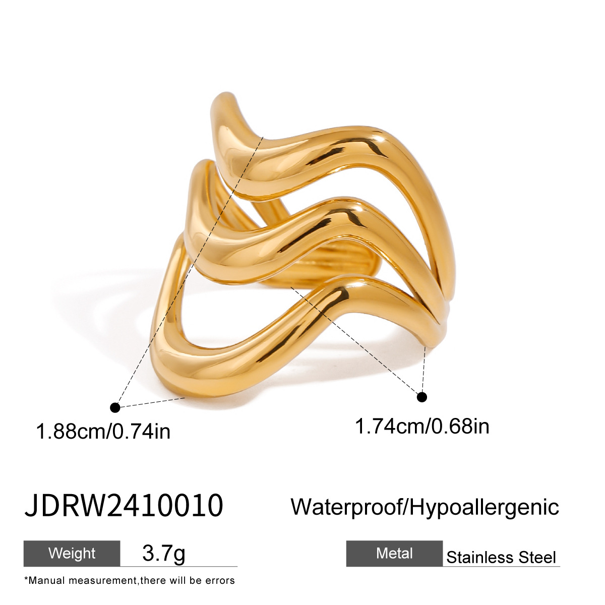 Jieding anillo europeo y americano, acero de titanio, joyas que no se desvanece, lujo ligero, anillos de alta calidad, joyas de acero inoxidable, anillos transfronterizos