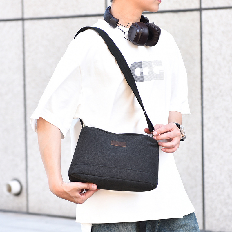 Transfronterizo nuevo tipo de bolso de lona para hombres, bolso de hombro urbano simple y casual, gran capacidad, bolso de moda ligero