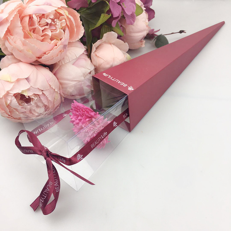 Single carnation (PVC box) ~ rose red