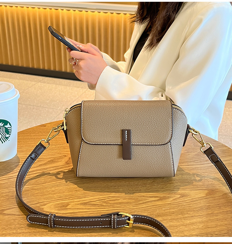 Nouveau sac en cuir véritable pour femmes, sac à bandoulière asymétrique épaule dénudée, petit et polyvalent, sac à coque de luxe léger_voghion.com