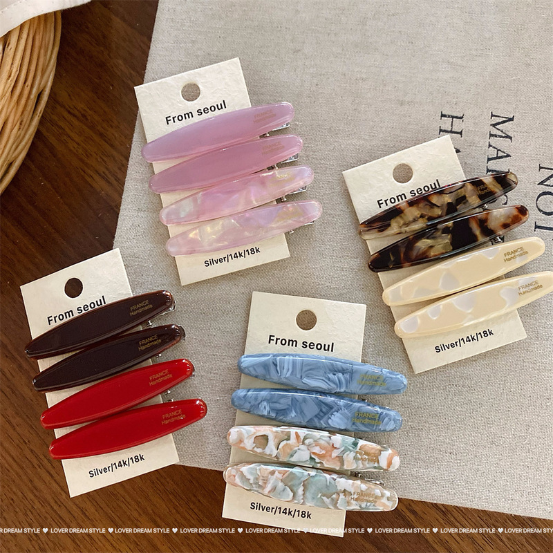 Korean Ins New Letter Colorful Olive Duckbill Hair Clip Fashion Simple Bangs Clip Side Clip Hair Accessory