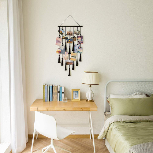 Cross-border photo album woven decorative storage wall rug Nordic home hanging photo rack wall hanging handmade rug