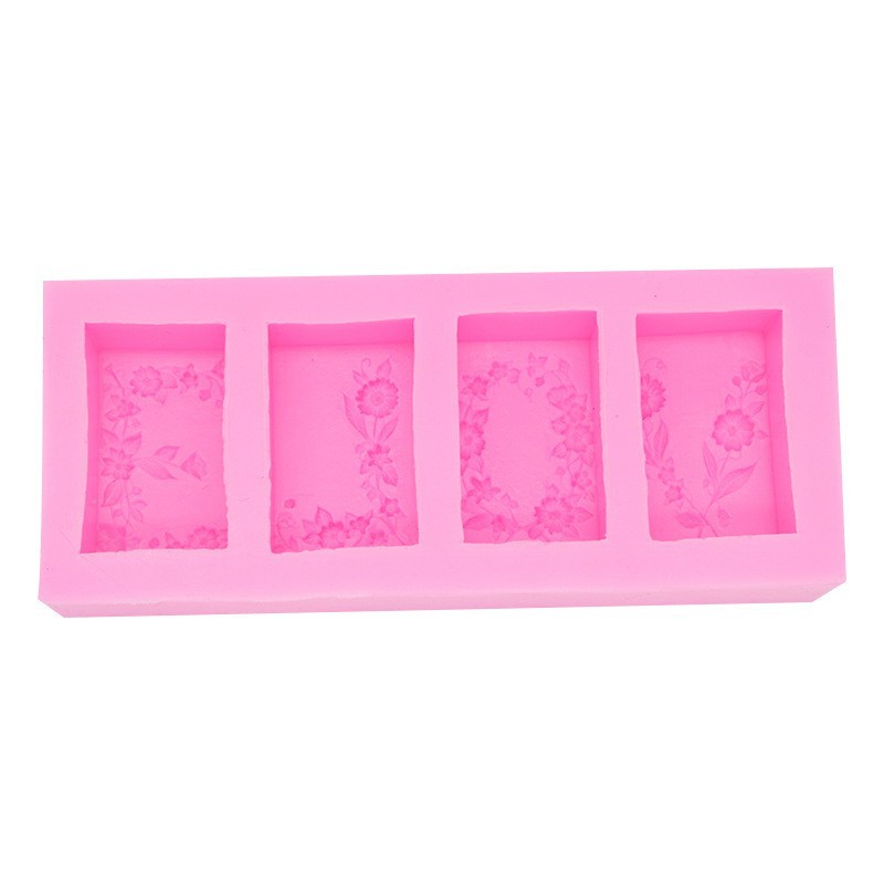 Cuatro Vid de La Flor de silicona molde de jabón fondant cake jelly pudding molde de jabón hecho a mano decoración de la torta