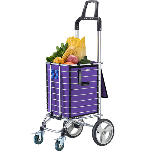 Household grocery shopping cart small trolley shopping cart silent trolley folding vegetable basket trolley portable elderly trailer