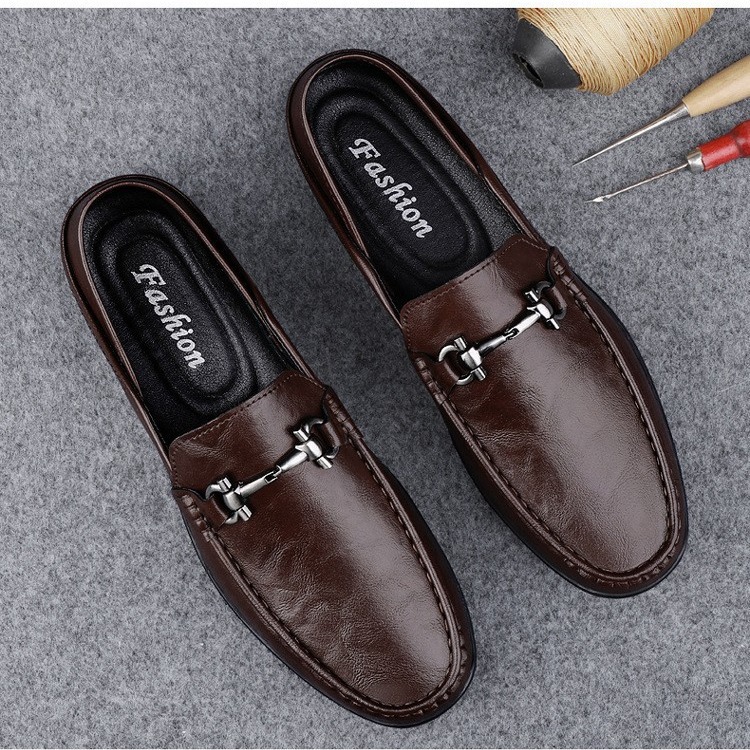 Zapatos de cuero para hombres, zapatos de negocios británicos, zapatos transpirables, zapatos casuales suaves, zapatos de pie para hombres, zapatos planos.