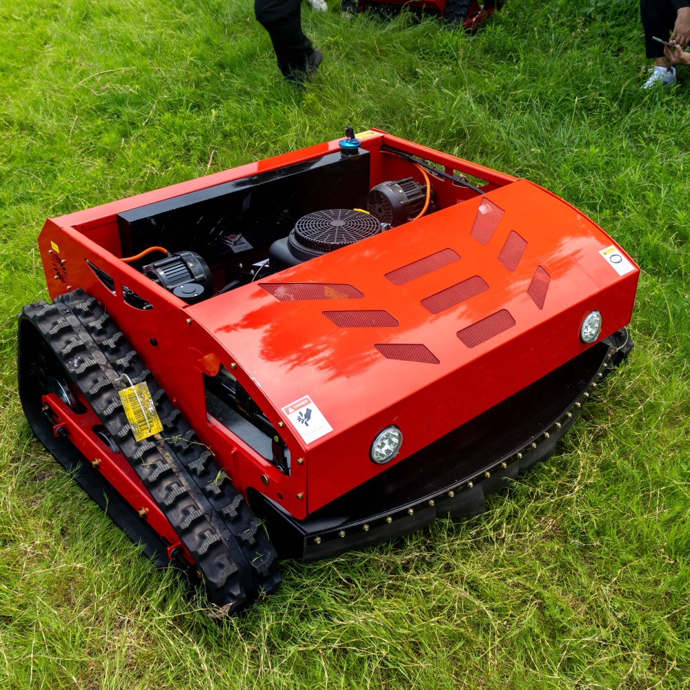 厂家新款遥控智能割草机 1000型油电混动草坪剪草机 履带式除草机