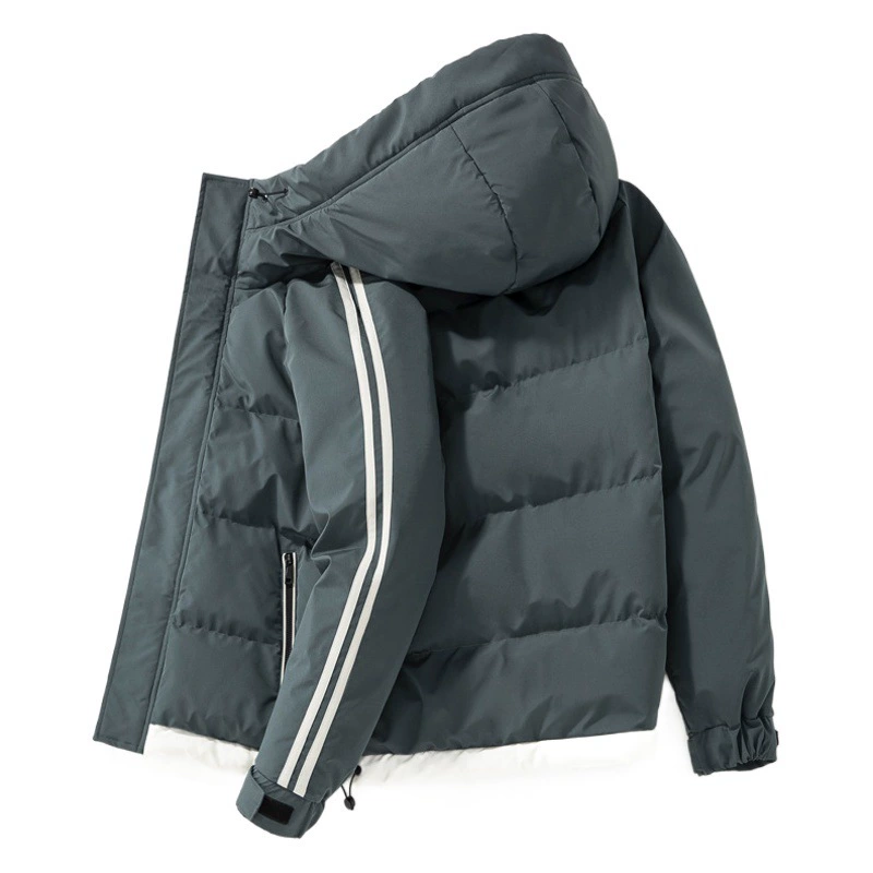 Новая мужская хлопковая куртка на флисовой подкладке, утолщенная двухполосная конструкция, парка с капюшоном, стильная.