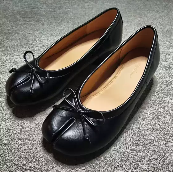 Women's 2025 New Arrival Versatile Retro Split-Toe Hoof-Style Low-Cut Chunky Mid-Heel Bow Shoes