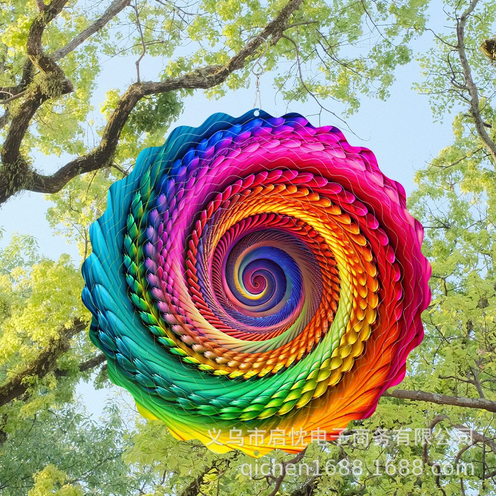 Трансграничная фабрика прямых продаж 3D вращающийся ветер в цвет вращающийся ветер колокольчик ветер во двор сад металлические украшения