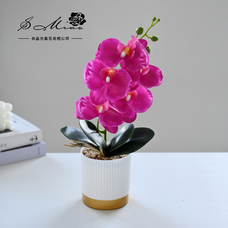 Flores falsas impresión 3D película sensación mariposa orquídea bonsai simulación decoración interior creativa simulación maceta plantación verde