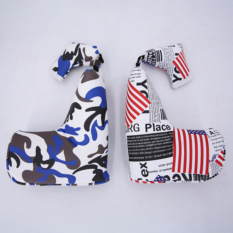 Fábrica al por mayor cubierta de putter de golf protección multidireccional cubierta de club de golf cubierta de varilla de impresión línea directa transfronteriza