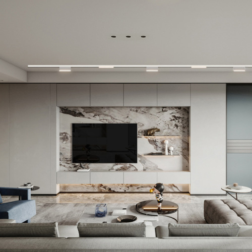 LED thin magnetic track light surface-mounted, household living room ceiling-free no-main-light integrated ultra-thin low-profile magnetic track light