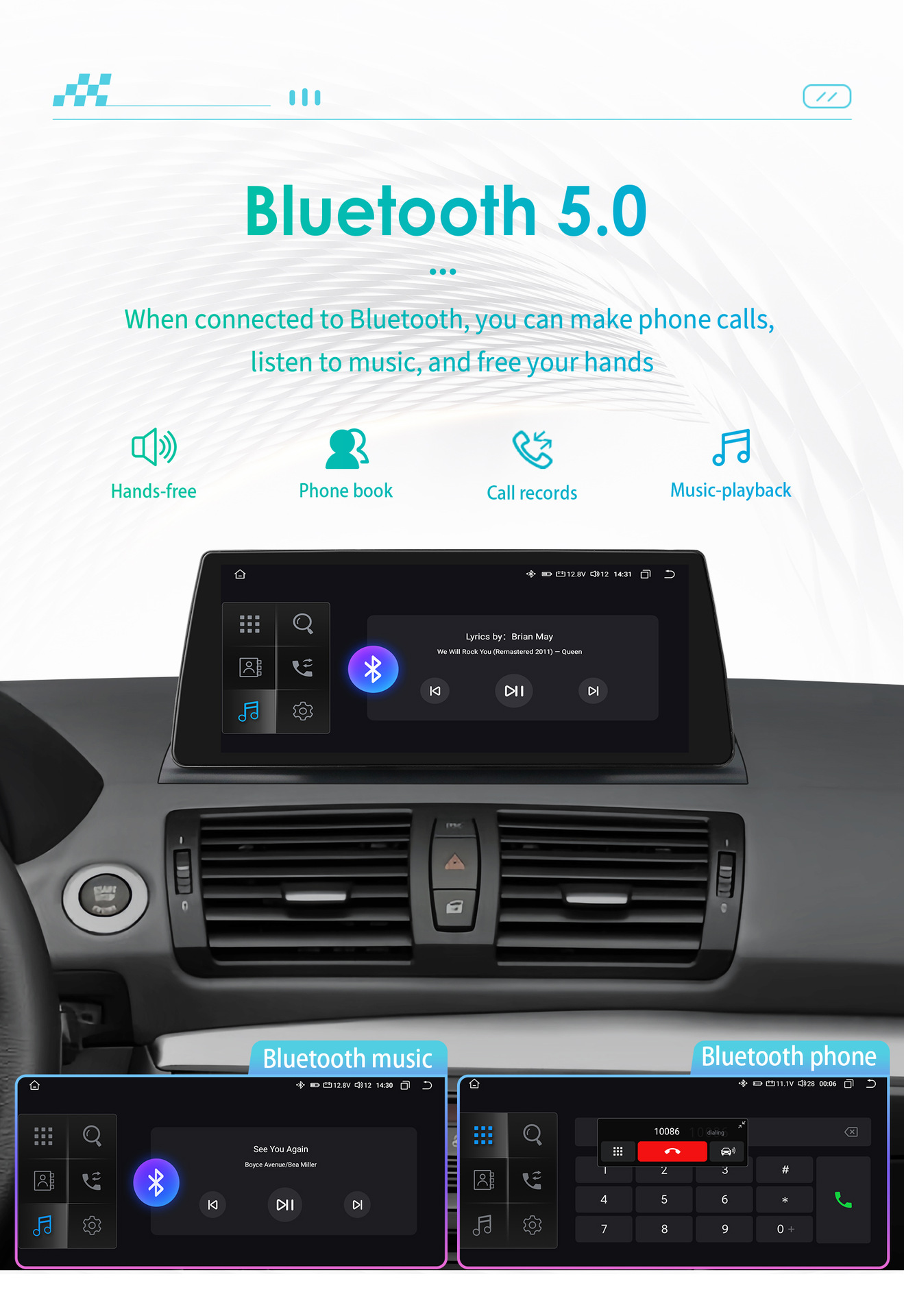10.25inch Android Large Screen Suitable for 06-12 Bmw 1 Series E88 E82 E81 E87 Car Navigator