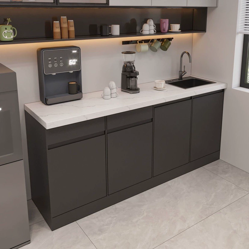 Встроенный шкаф для чайной барной компании из массива дерева, офисный стол для мытья и резки, столешница для хранения, водный бар, крепление к стене