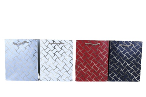 Threaded hot stamping white card gift bag irregular connection hot stamping platinum paper bag clothing shopping bag wholesale