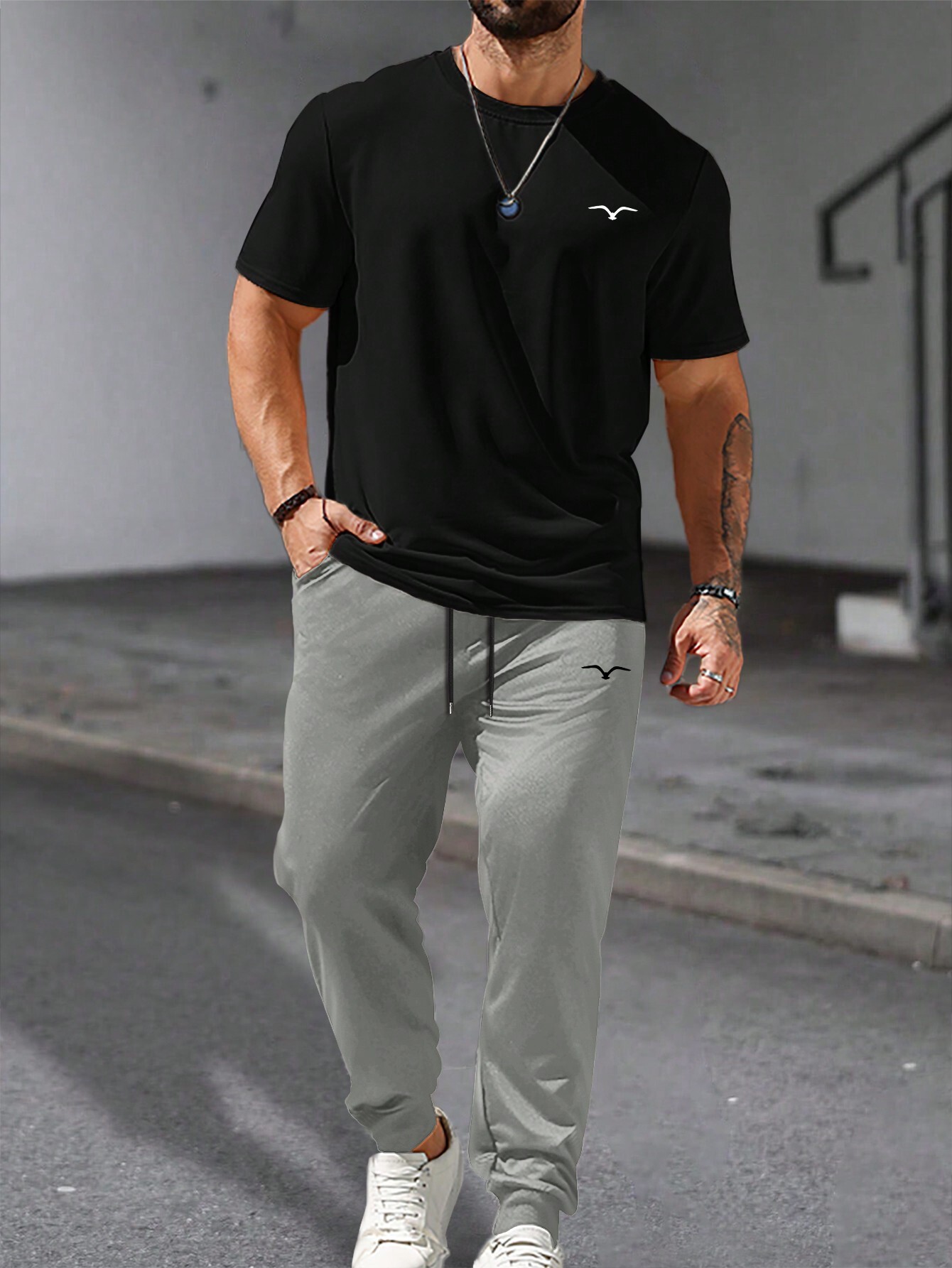 Pantalones de camiseta de manga corta simple de alta calidad para hombre 2024 nuevo producto suelto y cómodo juego de ME13 ML4