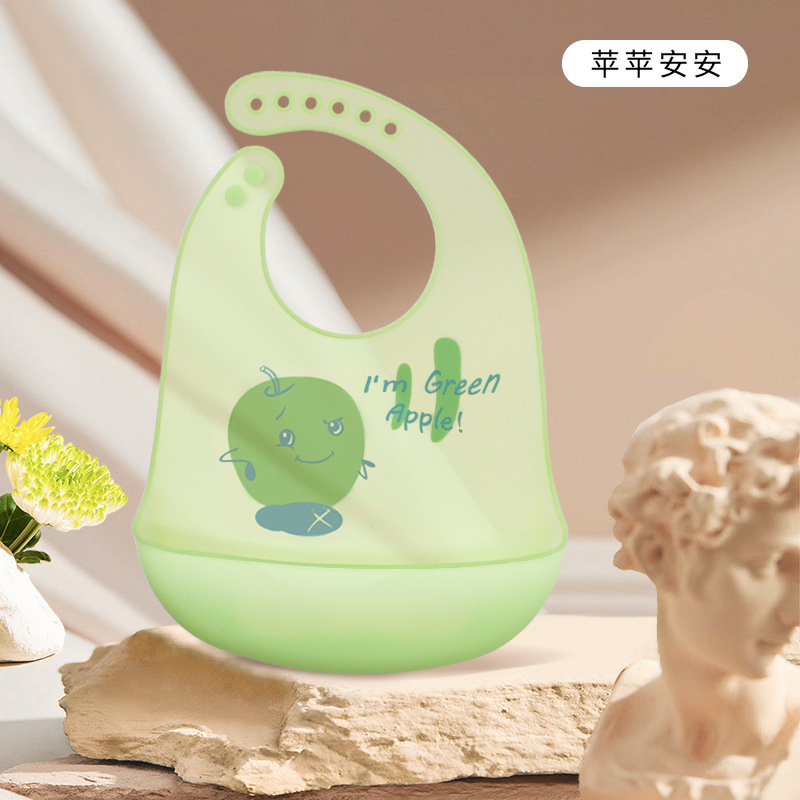 宝宝吃饭超薄硅胶围兜儿童饭兜婴儿柔软轻薄防水围嘴口水兜口水巾|undefined