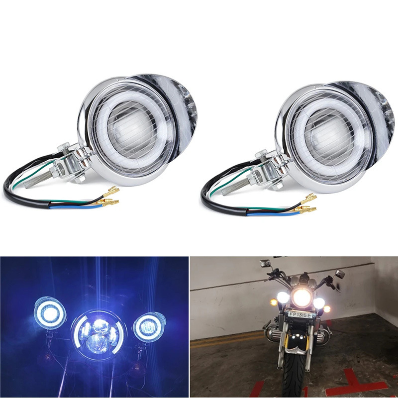 Motorcycle accessories Harley Cruise Prince modified universal retro type installation auxiliary small fog lamp spotlight