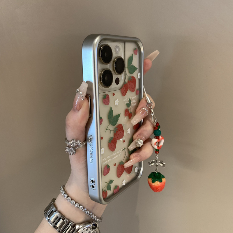 Sweet Strawberry Suitable for Iphone17Pro/14/13/16 Phone Case Se Apple Xr/Xsmax78Plus Soft