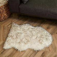 北欧跨境仿羊毛地毯客厅羊皮地毯长毛绒卧室地垫白色蓬松地毯定制