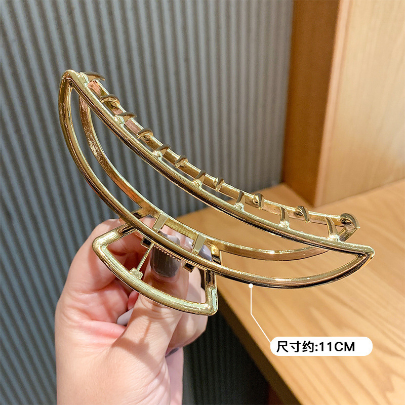 Pinza de cabello metálica coreana de alta sujeción con diseño retro