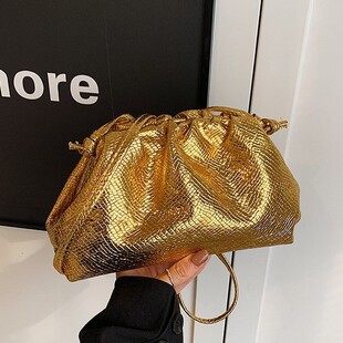 Cross-border Bag Women's 2025 New Golden Cloud Bag Folded Bag Korean Style Dumpling Bag Handbag Single Shoulder Crossbody Women's Bag