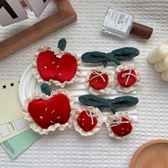新しい赤いベルベットチェリーアップル子供用 DIY ヘアバンド甘くて多用途な女の子のヘッドバンドヘアアクセサリーとアクセサリーのバッチ