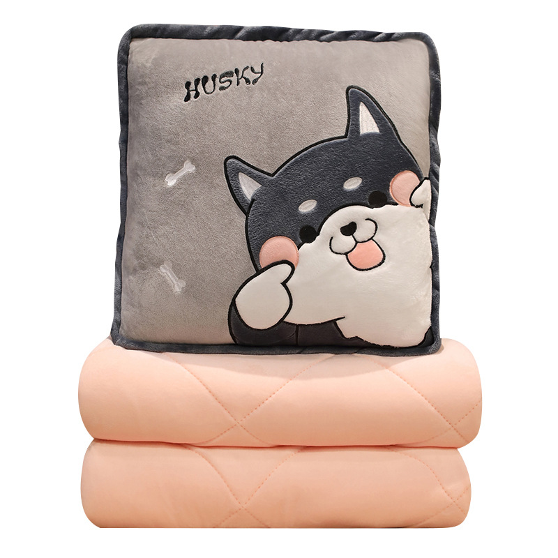 Edredón de almohada de seda de hielo manta de doble uso edredón de almohada dos en uno almohada de coche almohada de siesta de oficina