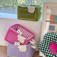 Insぬいぐるみ収納バスケット家庭用かわいい衣類玩具間食整理バスケット大容量バスケット