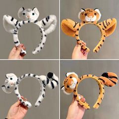 動物園漫画ティガー女性用ヘアバンドかわいいタイガー人形ヘアピン写真パフォーマンス大人と子供の帽子