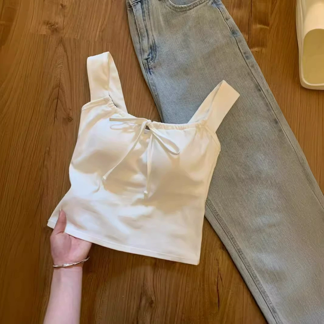 Дизайнерский шнуровочный жилет без рукавов женский летний нагрудный коврик