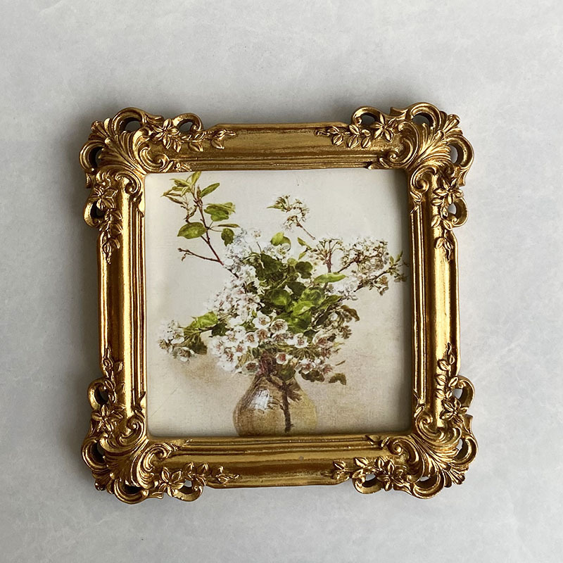 European-style Retro Carved Embossed Resin Photo Frame Platform Picture Frame Bow Wall Decoration Home Soft Decoration Ornaments